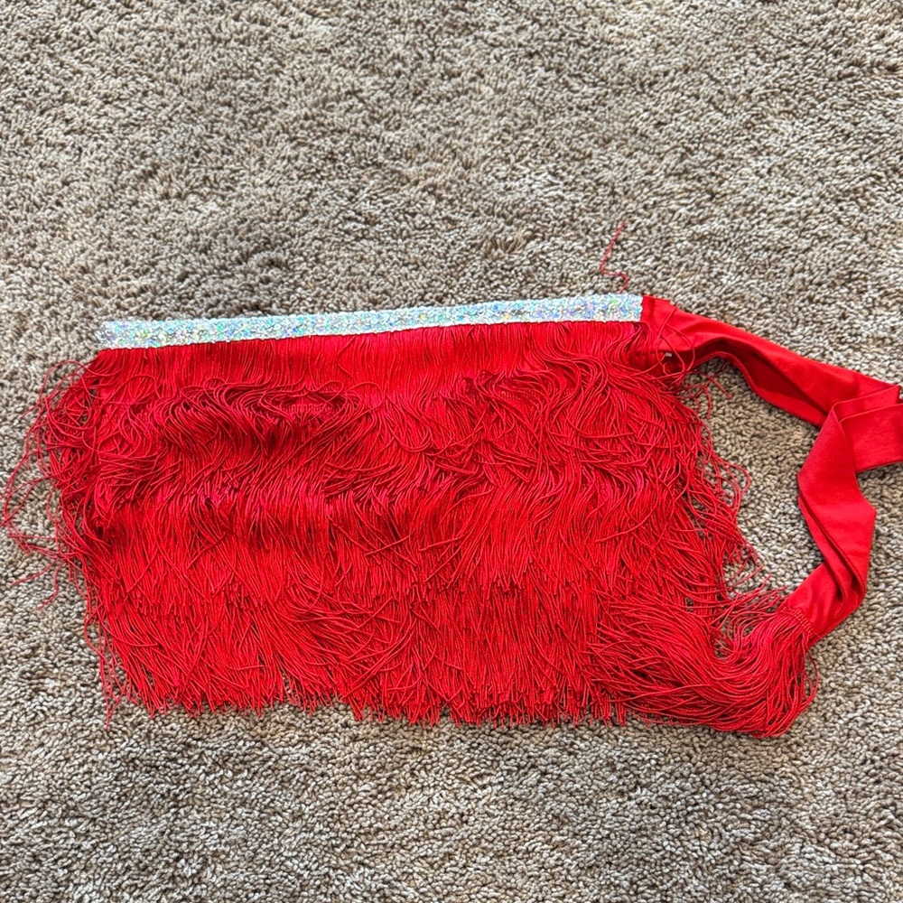 Red Fringe Sequin Trim wrap